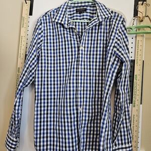 Banana Republic Navy and White Plaid Shirt